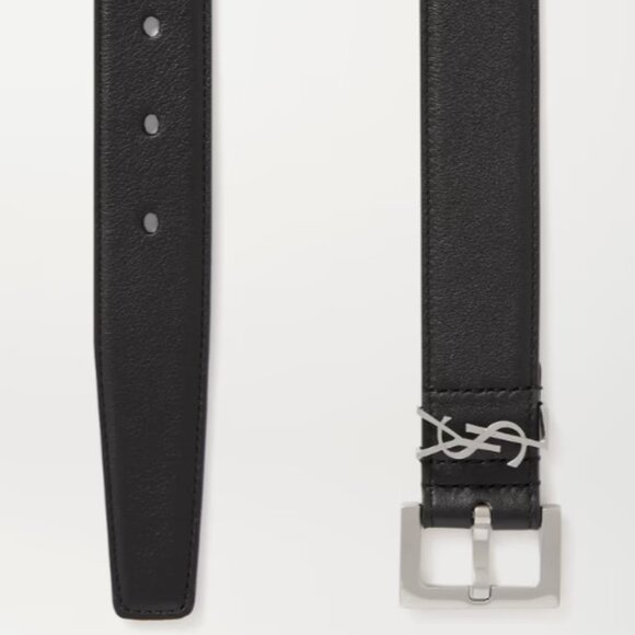 Authentic Saint Laurent YSL Monogram Cassandre Leather Belt 85 - Picture 5 of 14